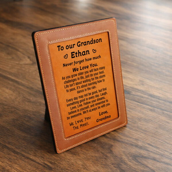 Personalized Leather Gift for Grandson
