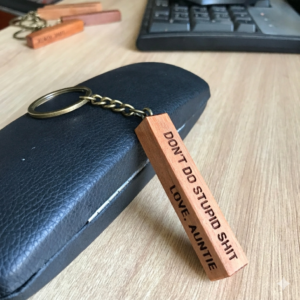 Funny Wooden Keychain for Niece or Nephew