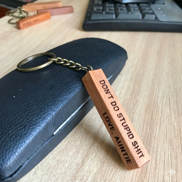 Funny Wooden Keychain for Niece or Nephew
